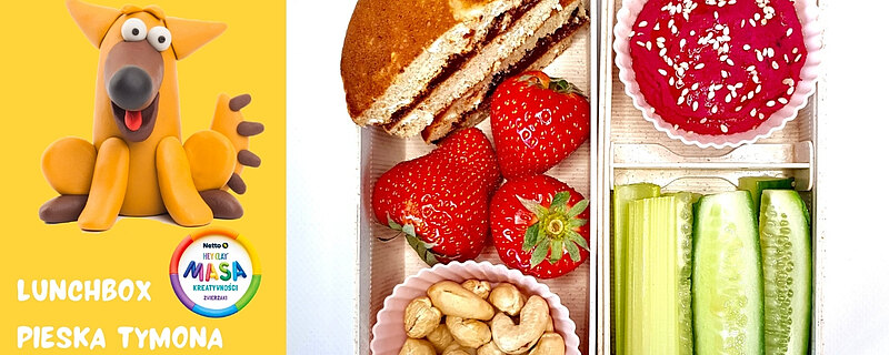 Placki bananowe z czekośliwką. Lunchbox  psa Tymona