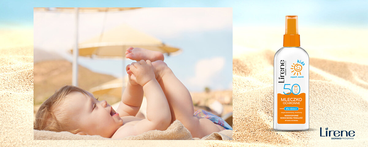 Mleczko ochronne dla dzieci SPF 50 o zapachu wanilii z serii Lirene KIDS